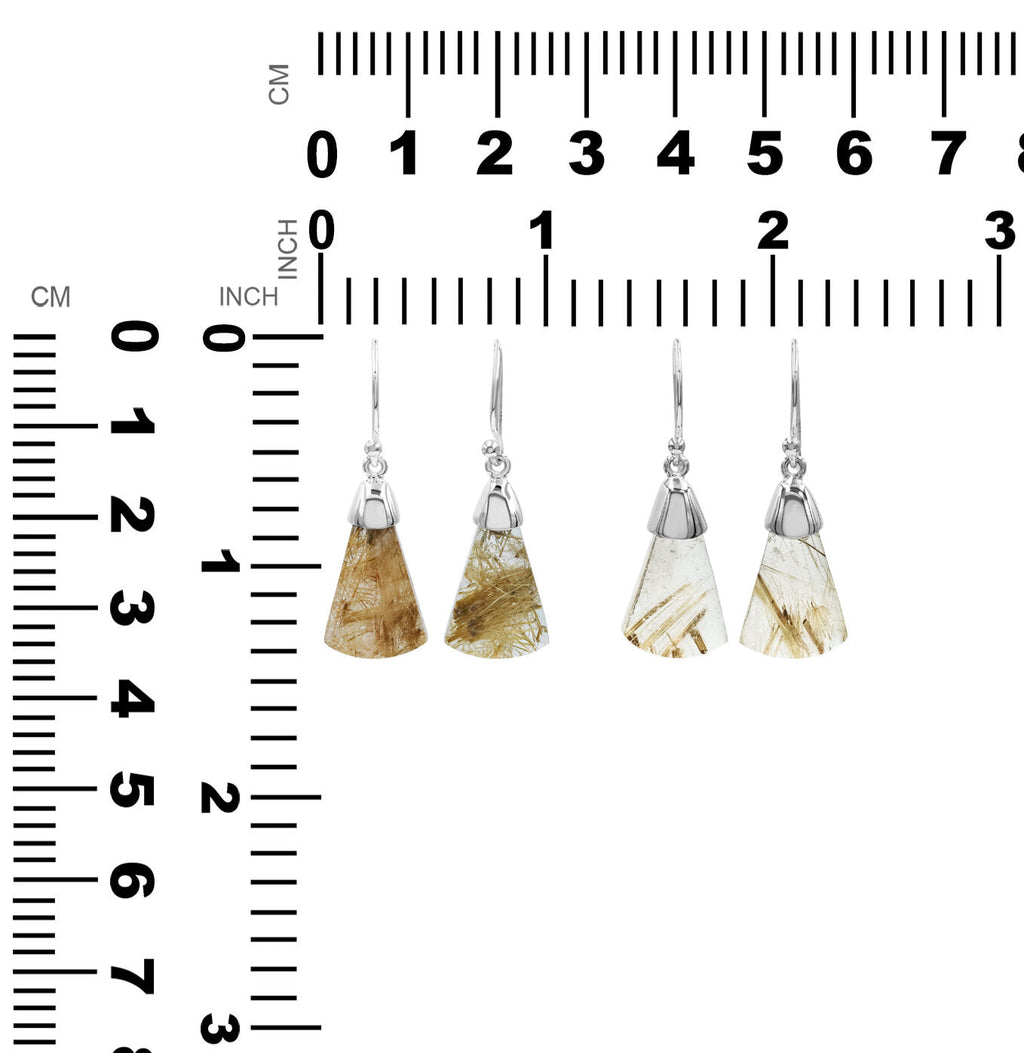 Starborn Rutilated Quartz Dangle Earrings in Sterling Silver