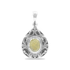 Starborn Elegant Scroll Rutilated Quartz Pendant in Sterling Silver