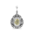 Starborn Elegant Scroll Rutilated Quartz Pendant in Sterling Silver