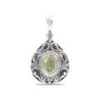 Starborn Elegant Scroll Rutilated Quartz Pendant in Sterling Silver