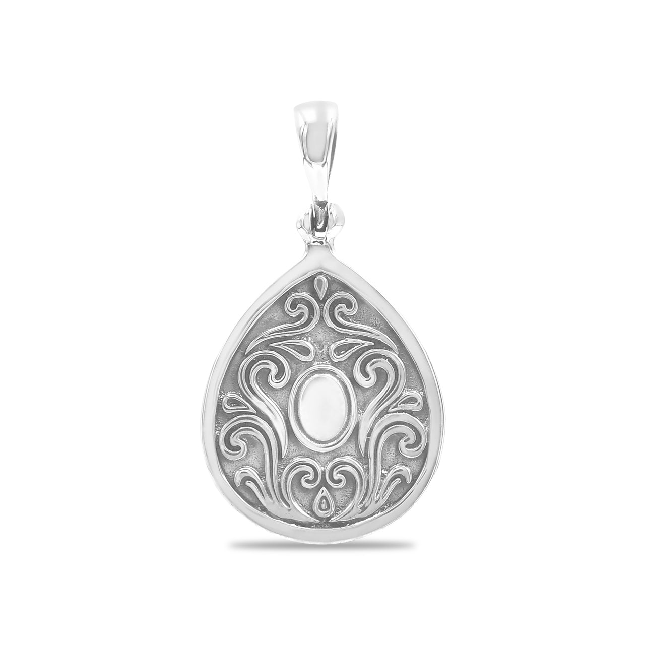 Starborn Elegant Scroll Rutilated Quartz Pendant in Sterling Silver