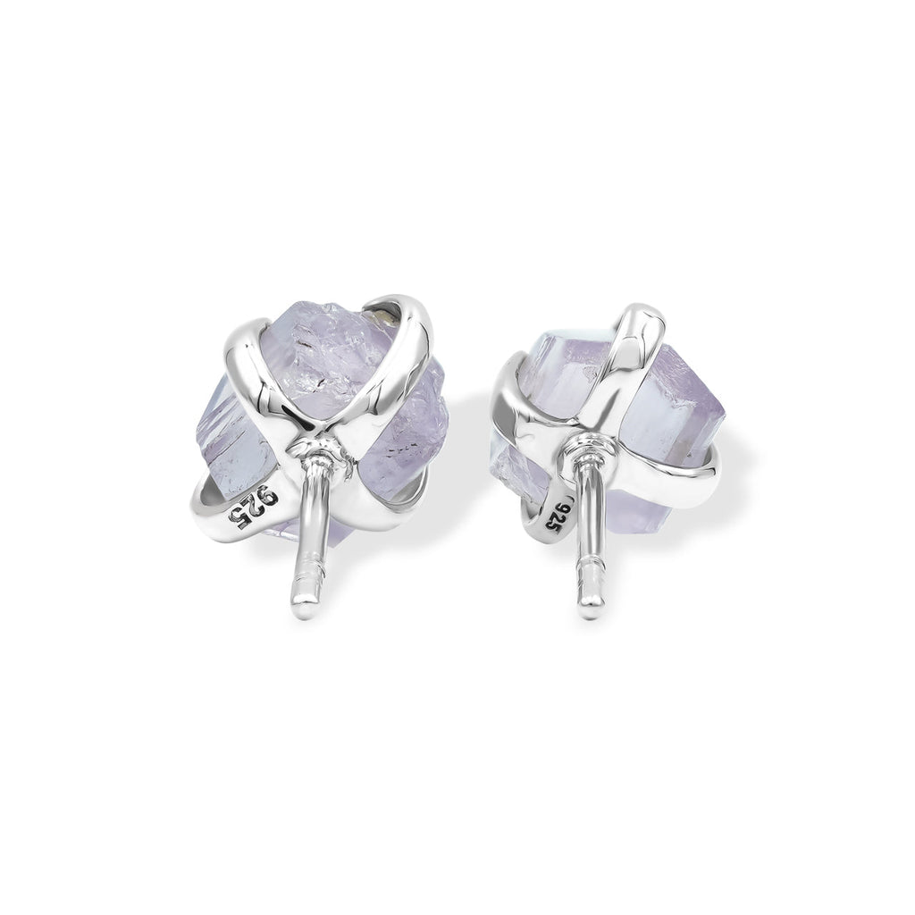 Starborn Purple Scapolite Post Earrings in Sterling Silver