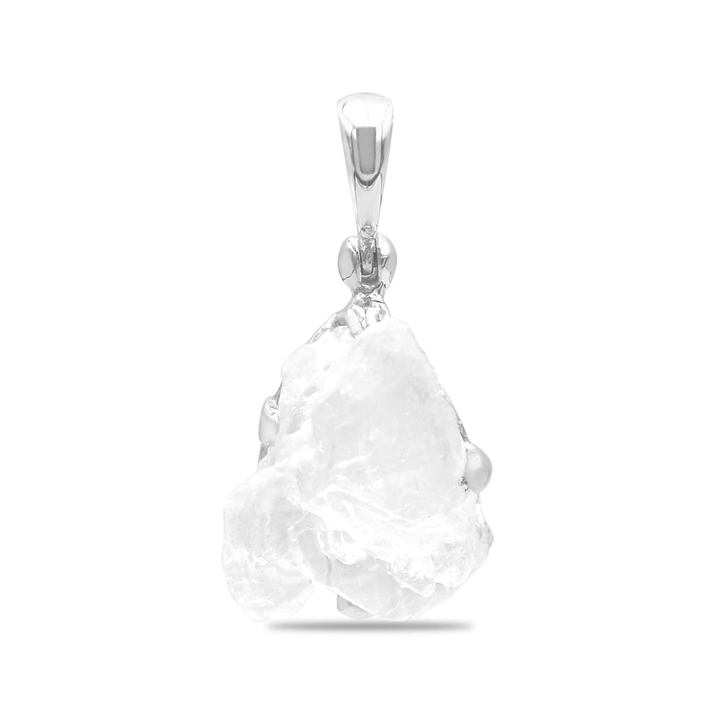 Starborn Rough Selenite Pendant in Sterling Silver