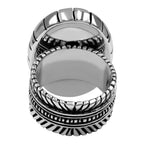 Starborn Shattuckite Striped Bezel Ring with Bali Design Shank in Sterling Silver