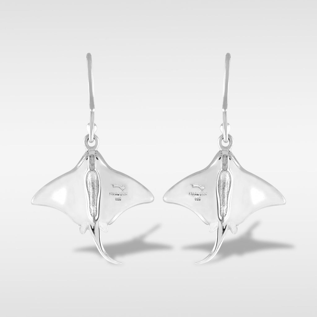 Starborn Gemstone Manta Ray Earrings in Sterling Silver