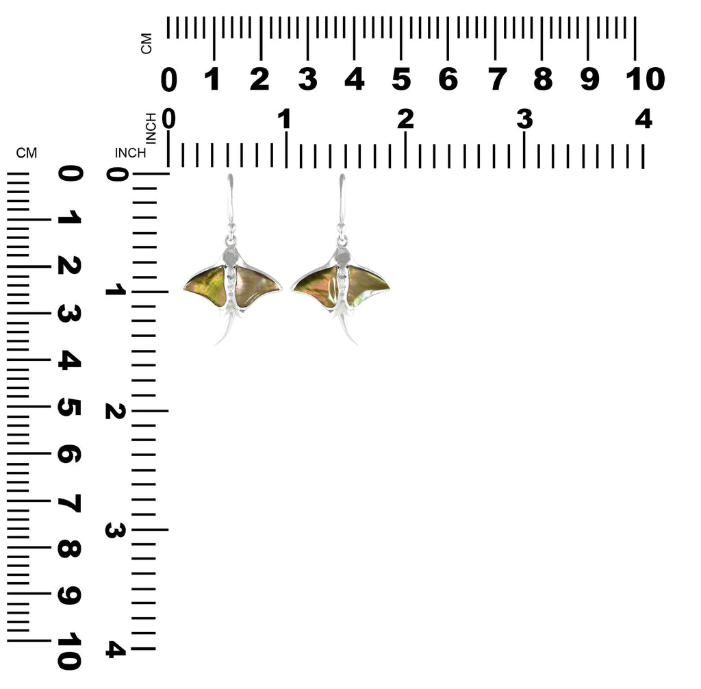 Starborn Gemstone Manta Ray Earrings in Sterling Silver