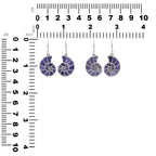 Starborn Nautilus Ammonite with Gemstones Inlay Earring in Sterling Silver - Large