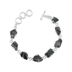 Starborn Elite Shungite Prong Set Bracelet in Sterling Silver