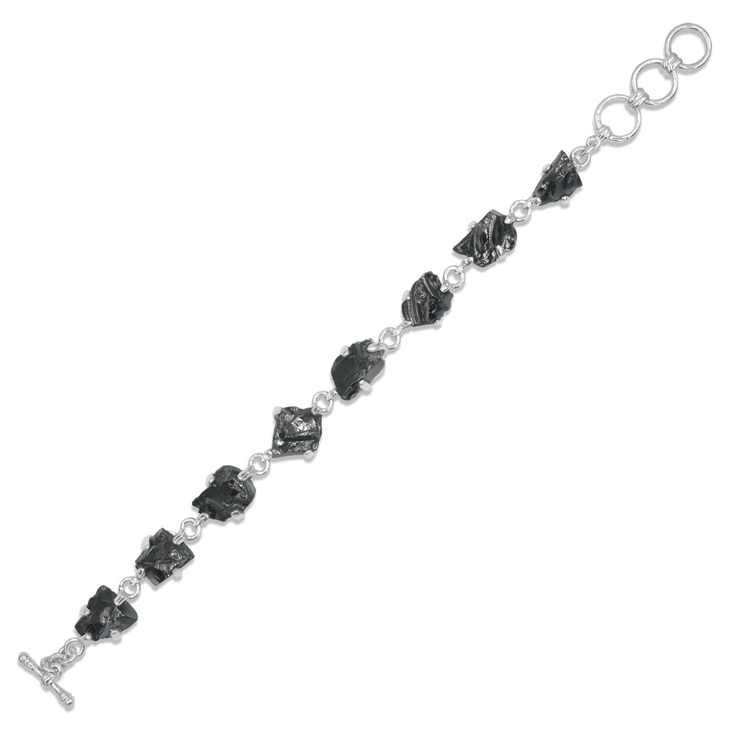 Starborn Elite Shungite Prong Set Bracelet in Sterling Silver