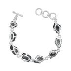 Starborn Elite Shungite Prong Set Bracelet in Sterling Silver