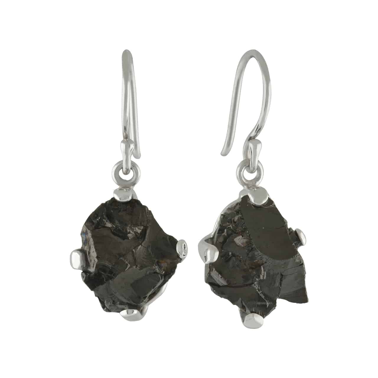 Starborn Rough Elite Shungite Drop Earrings in Sterling Silver