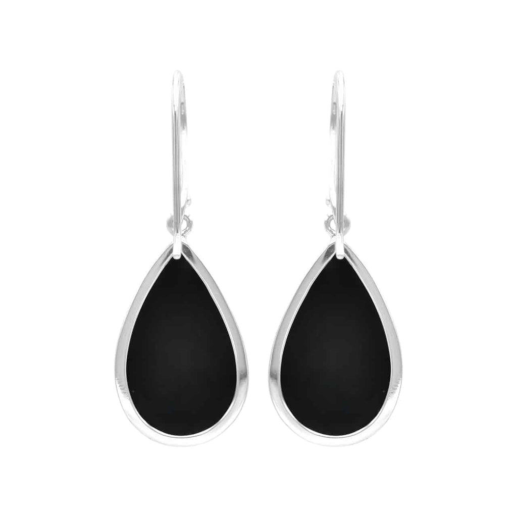 Starborn Shungite Pear Drop Earrings in Sterling Silver