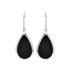 Starborn Shungite Pear Drop Earrings in Sterling Silver