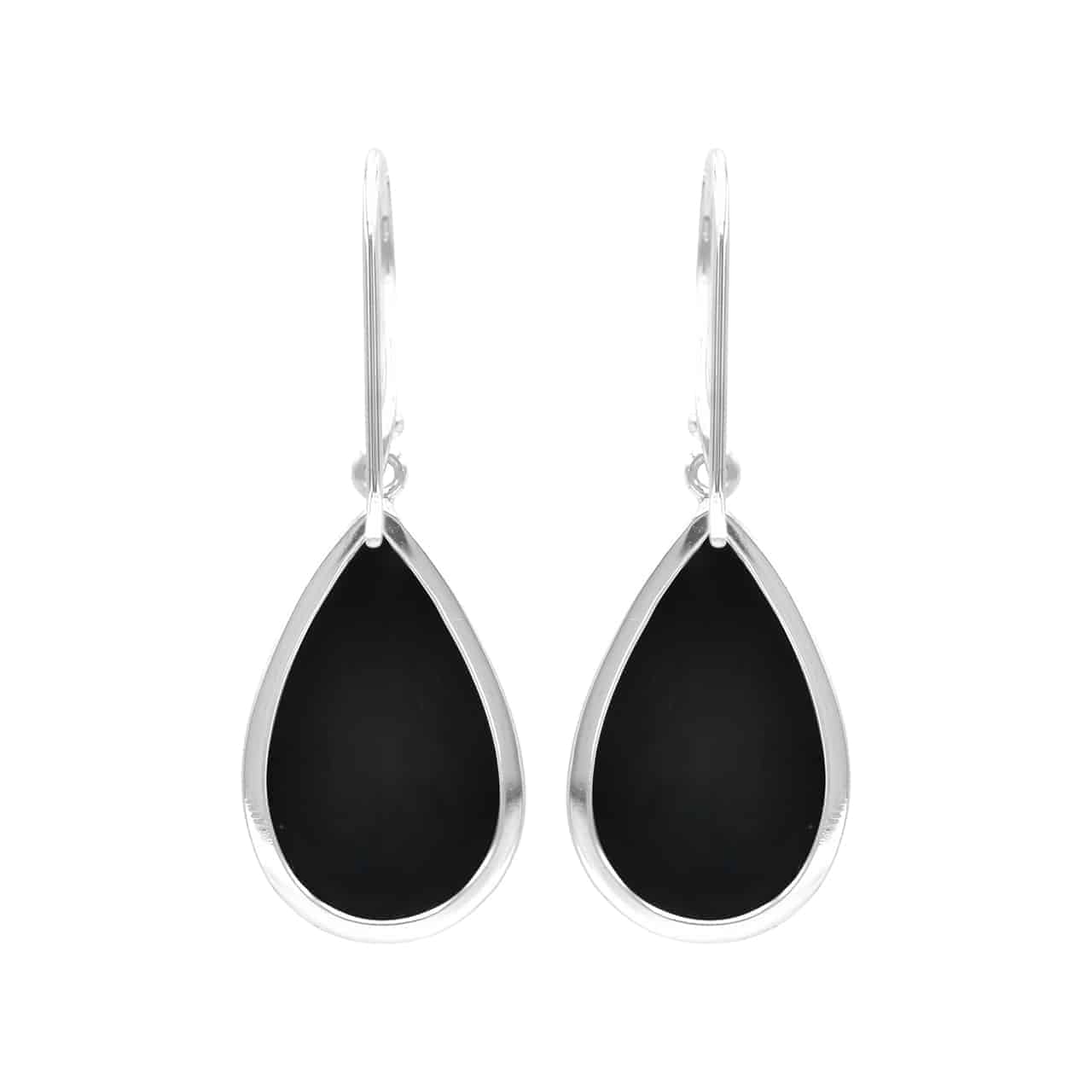 Starborn Shungite Pear Drop Earrings in Sterling Silver