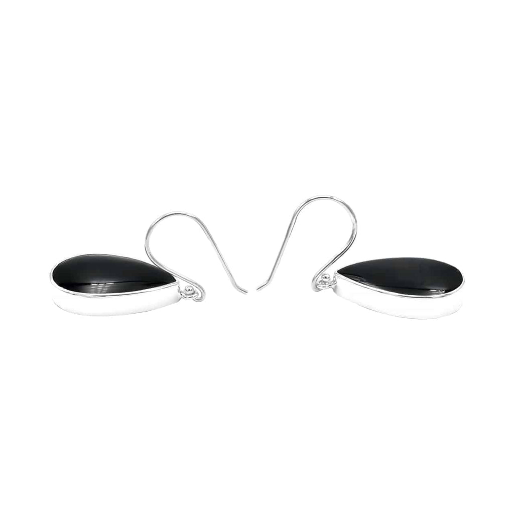 Starborn Shungite Pear Drop Earrings in Sterling Silver