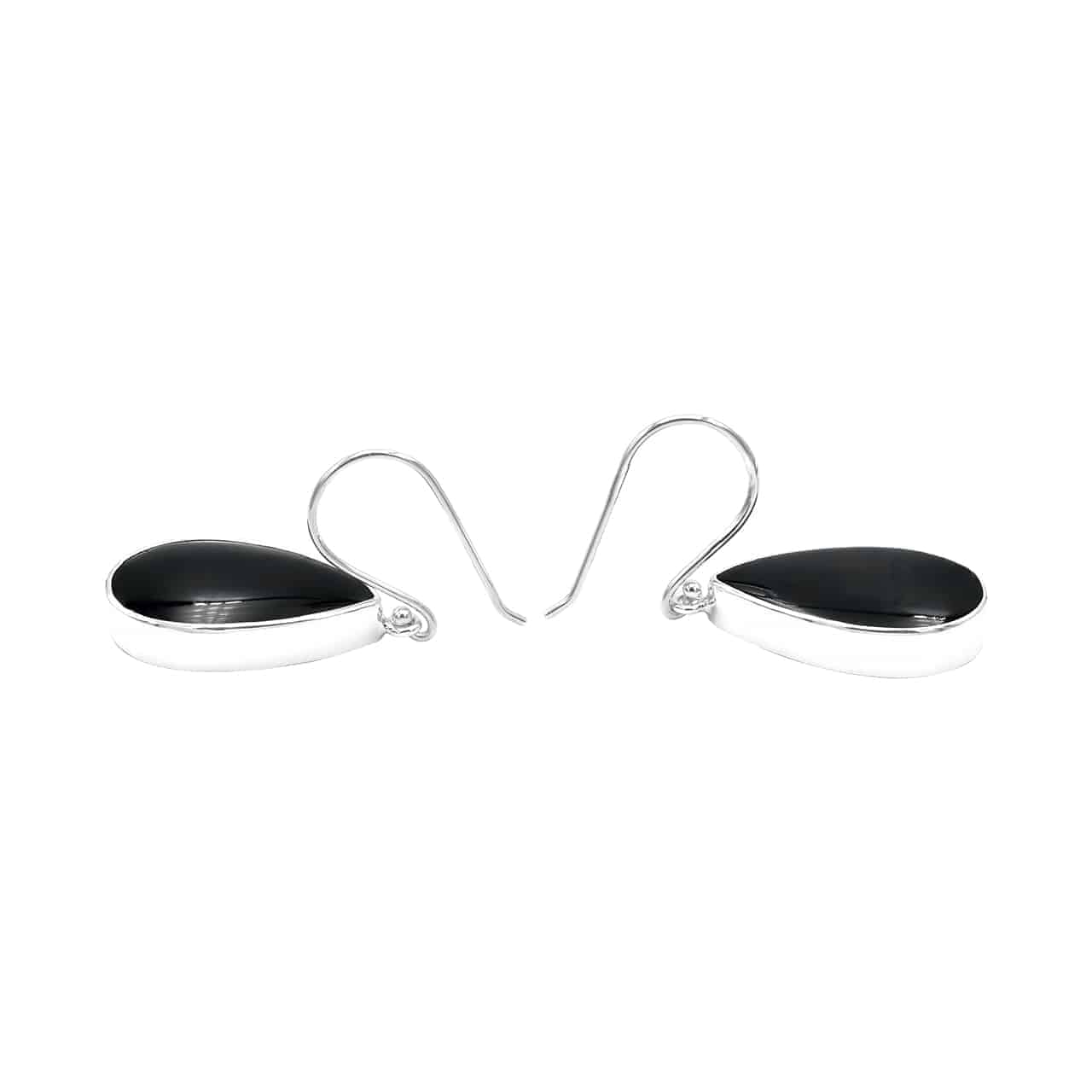 Starborn Shungite Pear Drop Earrings in Sterling Silver