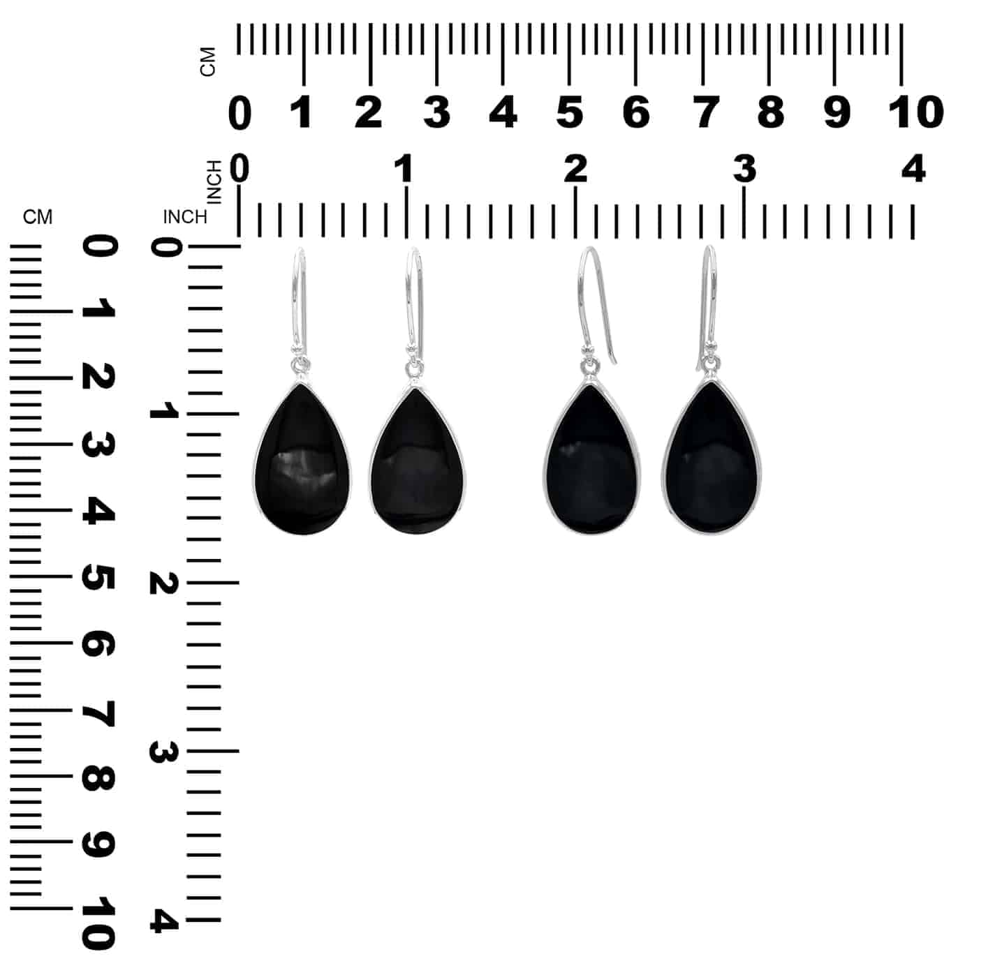 Starborn Shungite Pear Drop Earrings in Sterling Silver