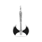 Starborn Gemstone Battle Axe Pendant in Sterling Silver