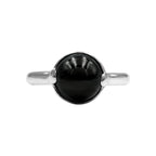 Starborn Elite Shungite Sphere Ring with Silver Band in Sterling Silver