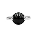 Starborn Elite Shungite Sphere Ring with Silver Band in Sterling Silver