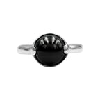 Starborn Elite Shungite Sphere Ring with Silver Band in Sterling Silver
