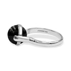 Starborn Elite Shungite Sphere Ring with Silver Band in Sterling Silver