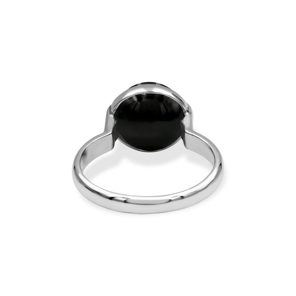 Starborn Elite Shungite Sphere Ring with Silver Band in Sterling Silver