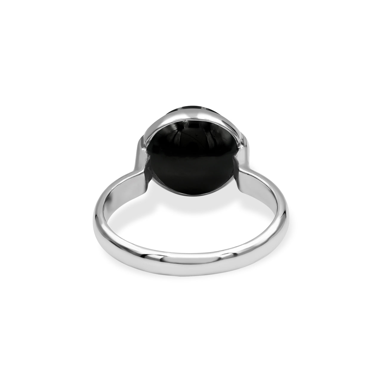 Starborn Elite Shungite Sphere Ring with Silver Band in Sterling Silver