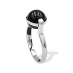Starborn Elite Shungite Sphere Ring with Silver Band in Sterling Silver
