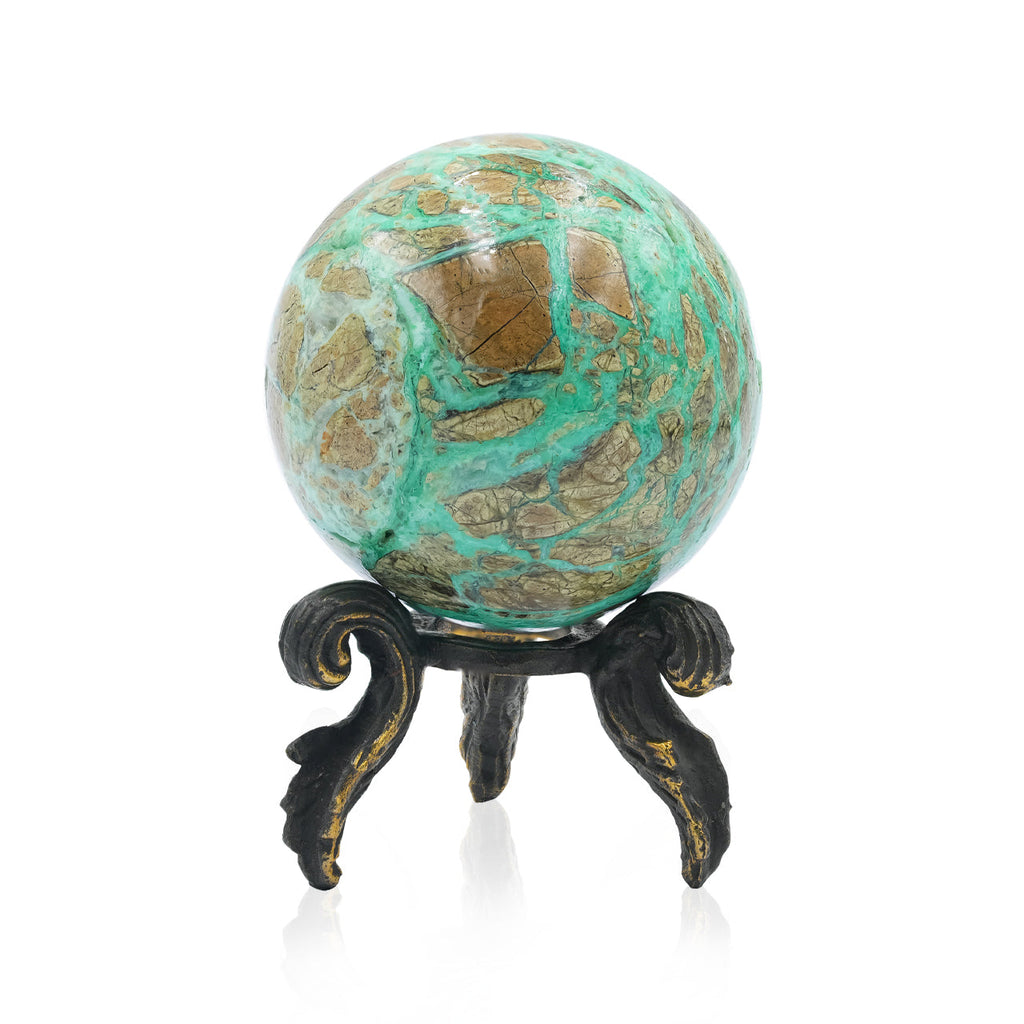 Starborn Smithsonite Display Sphere with Brass Decorative Display