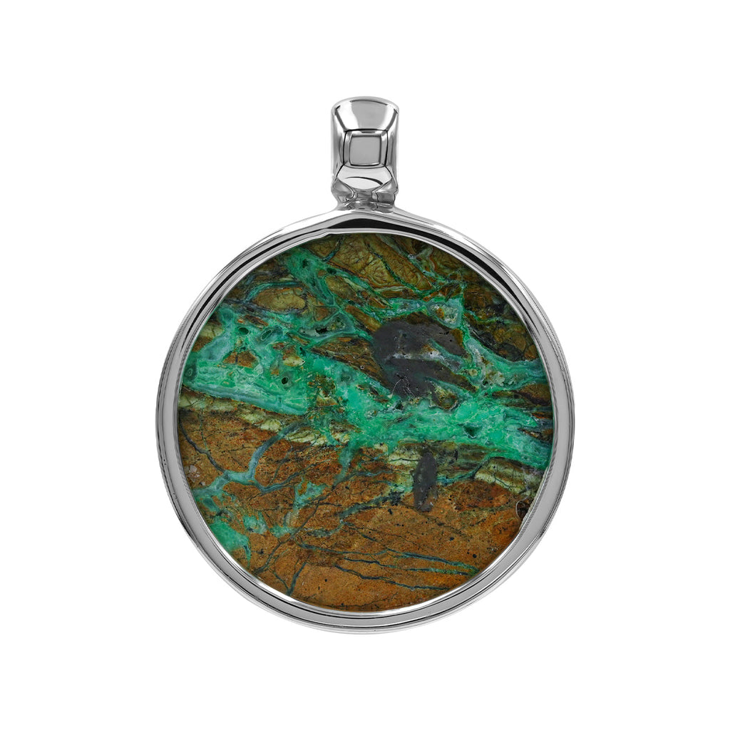 Starborn Smithsonite Medallion Style Pendant in Fine Sterling Silver