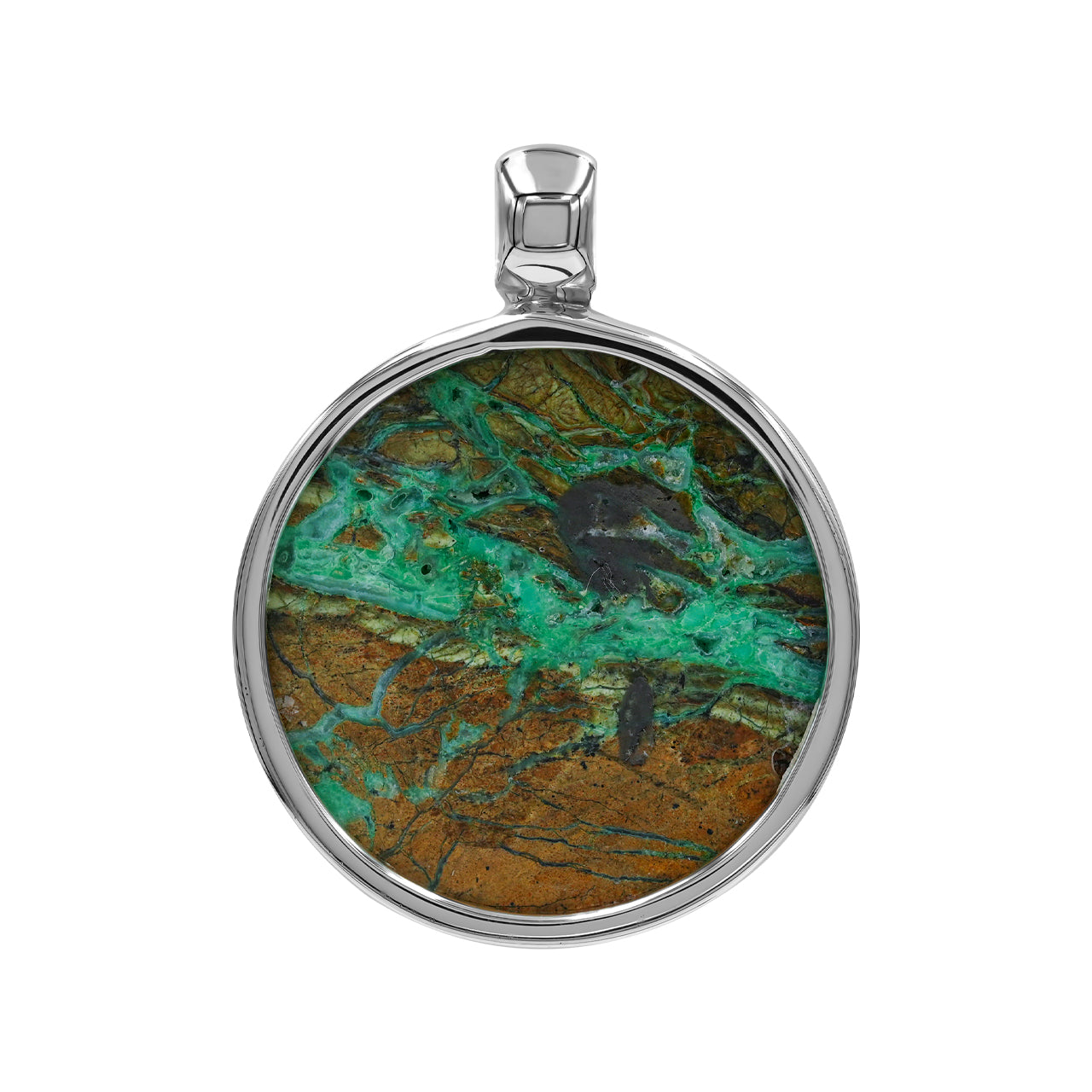 Starborn Smithsonite Medallion Style Pendant in Fine Sterling Silver