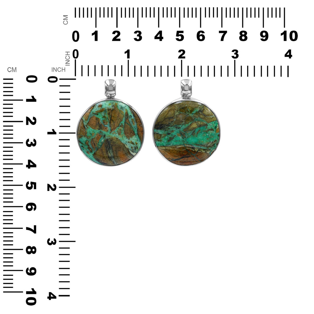 Starborn Smithsonite Medallion Style Pendant in Fine Sterling Silver