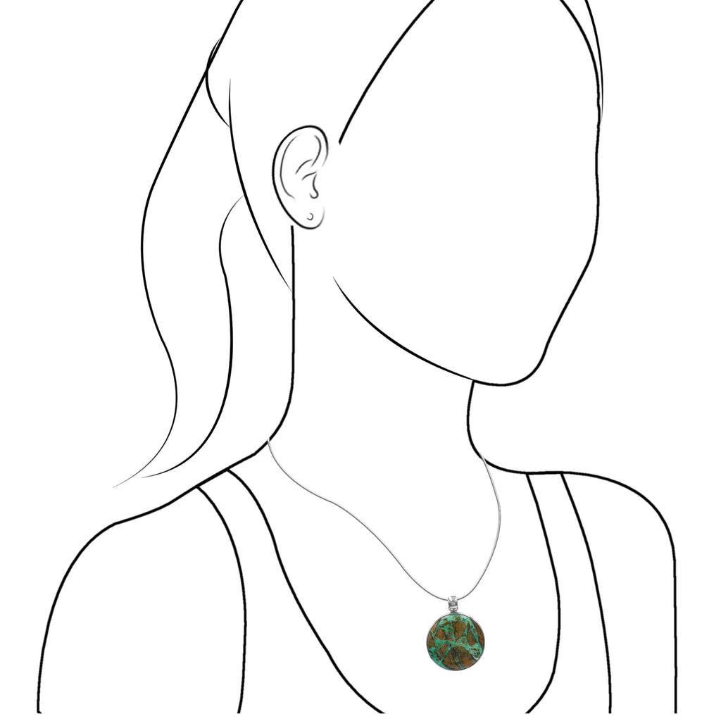 Starborn Smithsonite Medallion Style Pendant in Fine Sterling Silver