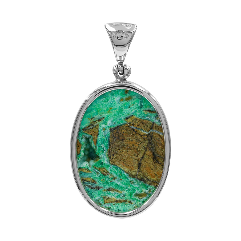Starborn Smithsonite Oval Pendant in Fine Sterling Silver