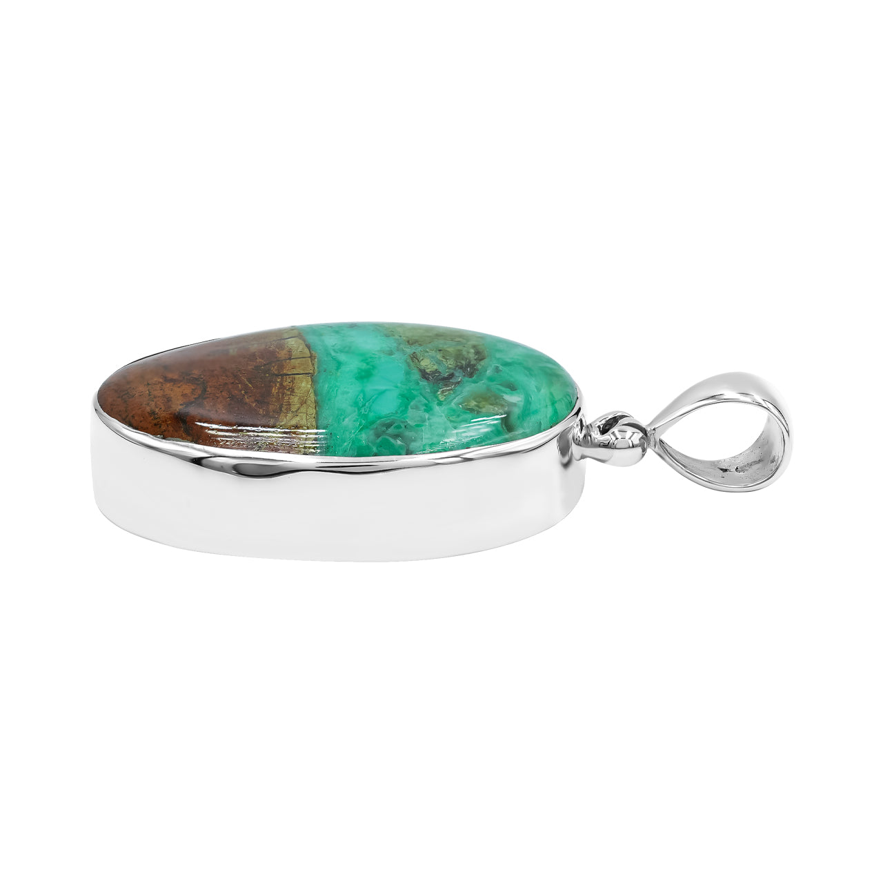 Starborn Smithsonite Oval Pendant in Fine Sterling Silver