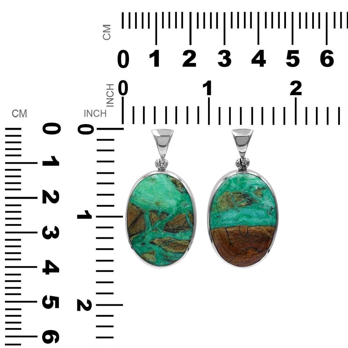 Starborn Smithsonite Oval Pendant in Fine Sterling Silver