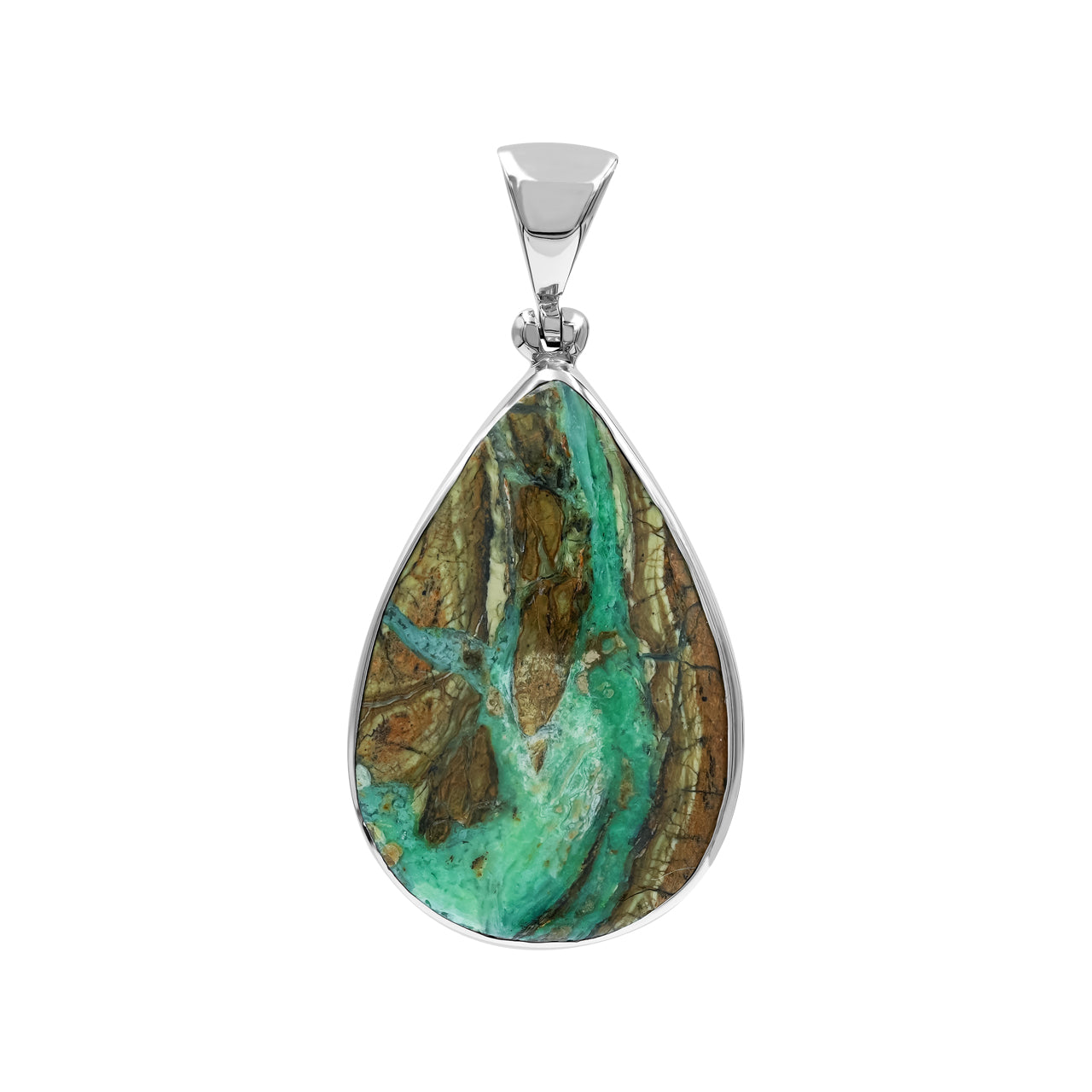 Starborn Smithsonite Pear Pendant in Fine Sterling Silver