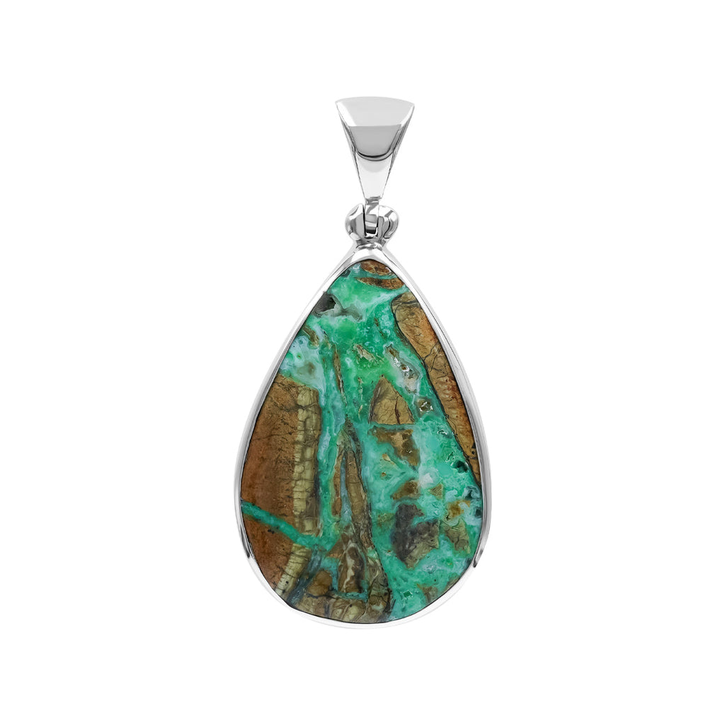 Starborn Smithsonite Pear Pendant in Fine Sterling Silver