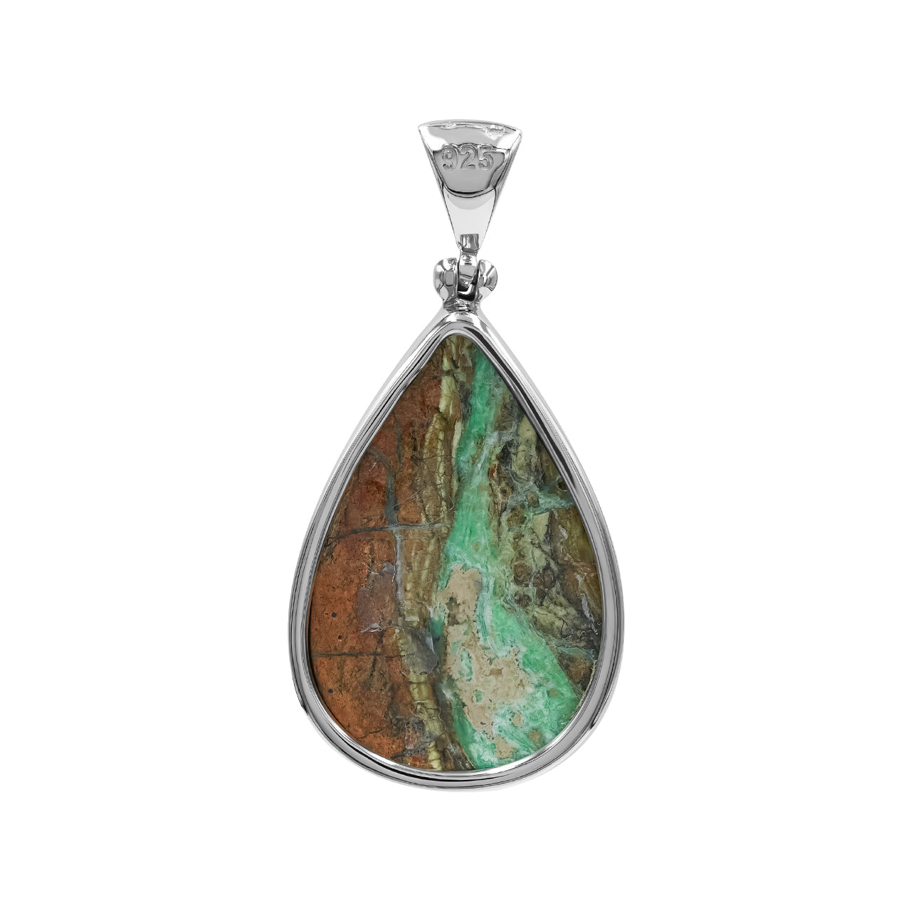 Starborn Smithsonite Pear Pendant in Fine Sterling Silver