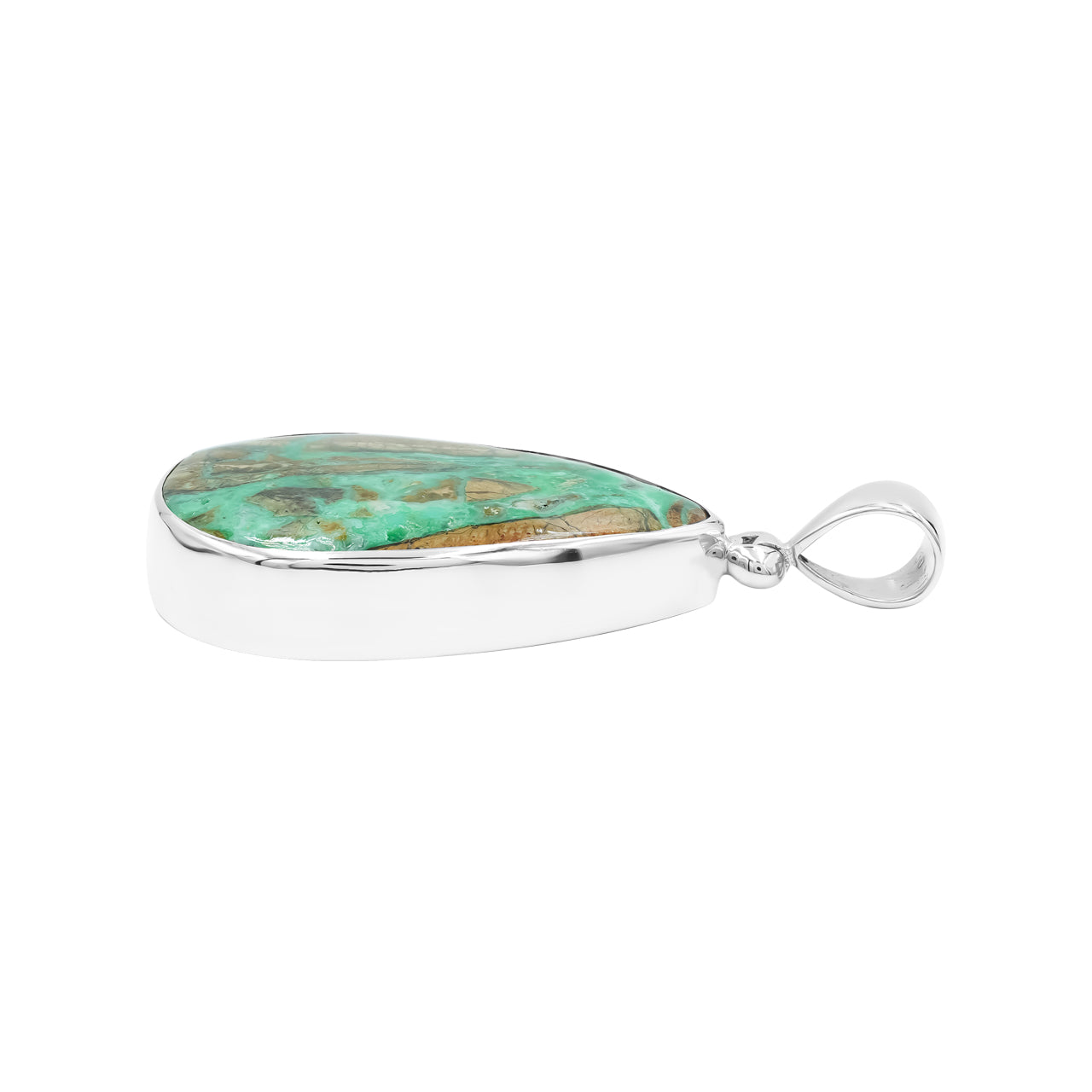 Starborn Smithsonite Pear Pendant in Fine Sterling Silver