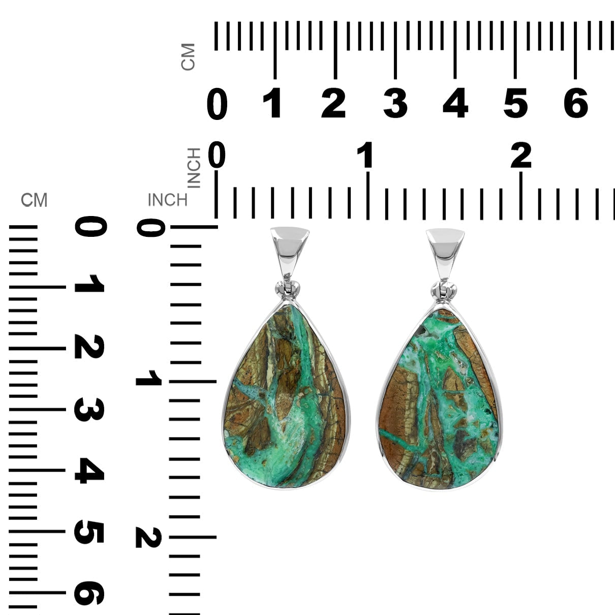 Starborn Smithsonite Pear Pendant in Fine Sterling Silver