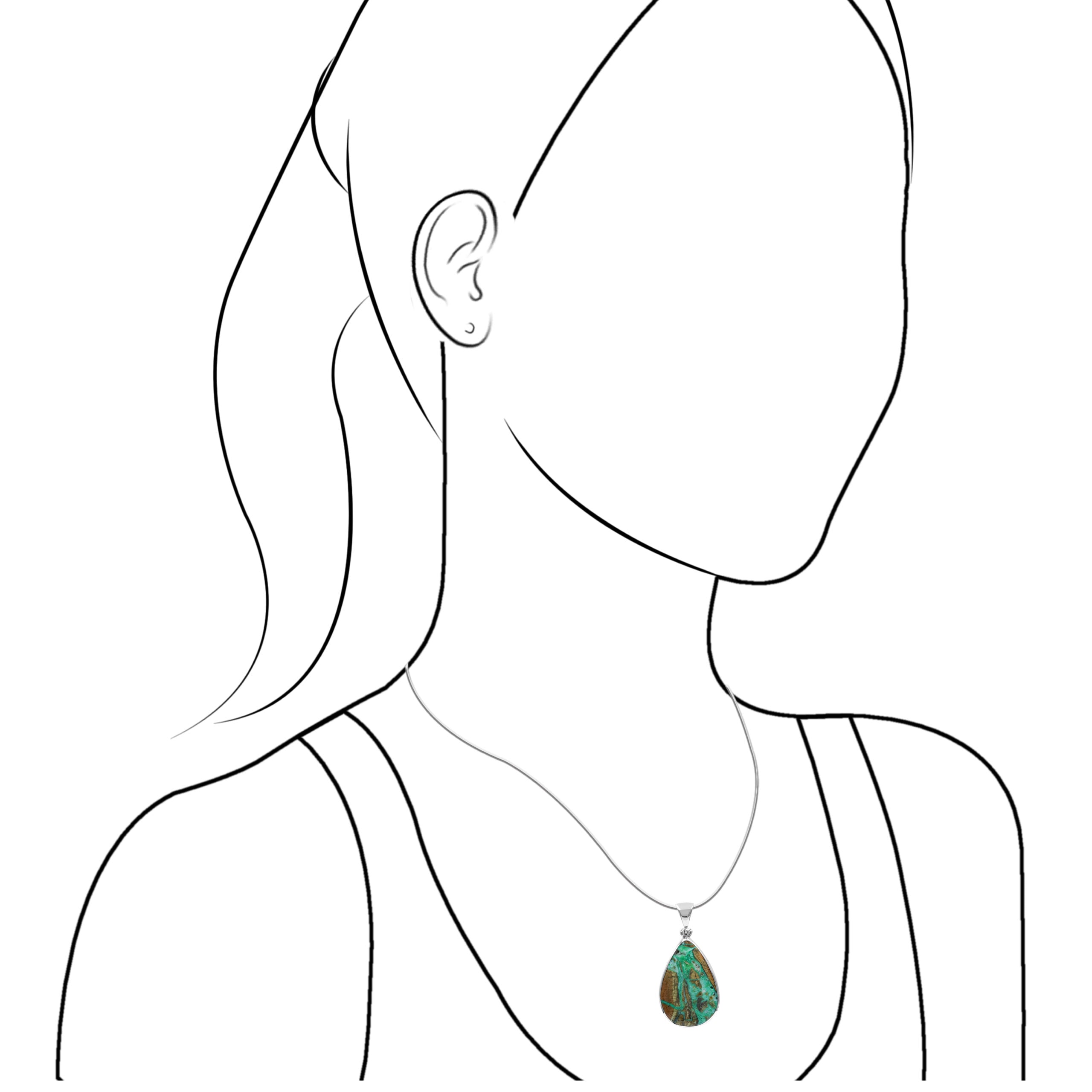 Starborn Smithsonite Pear Pendant in Fine Sterling Silver