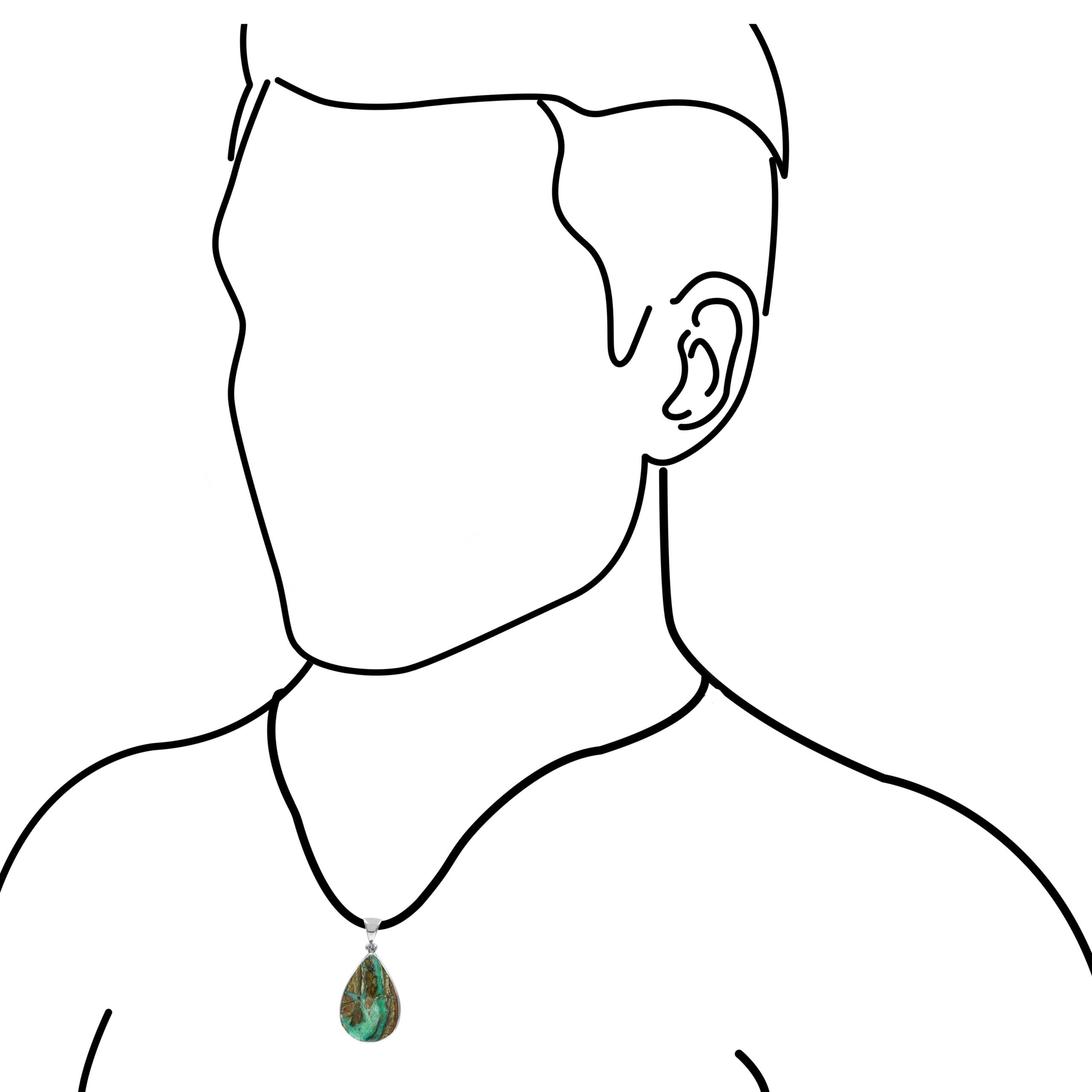 Starborn Smithsonite Pear Pendant in Fine Sterling Silver