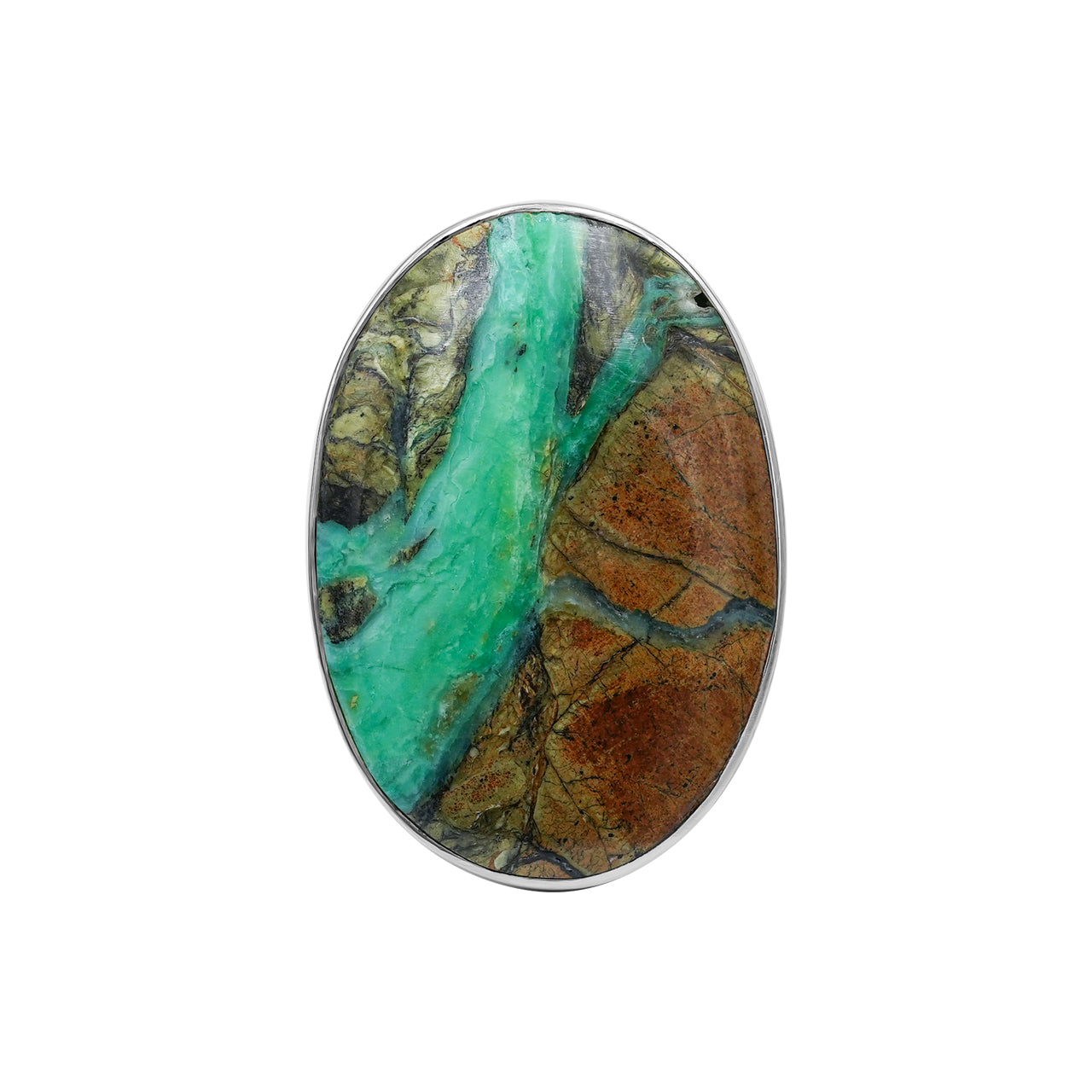 Starborn Smithsonite Oval Ring in Fine Sterling Silver