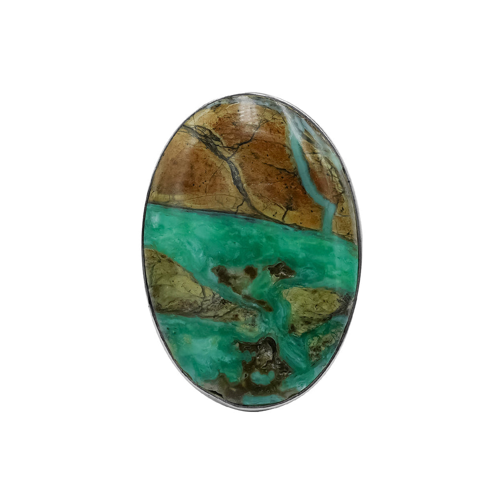 Starborn Smithsonite Oval Ring in Fine Sterling Silver