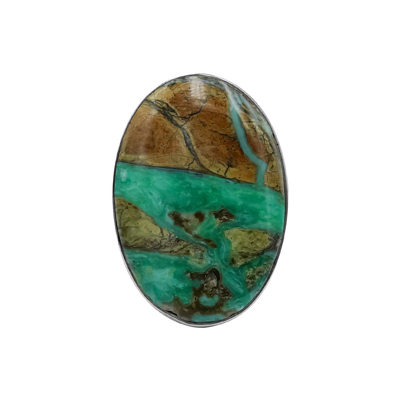 Starborn Smithsonite Oval Ring in Fine Sterling Silver