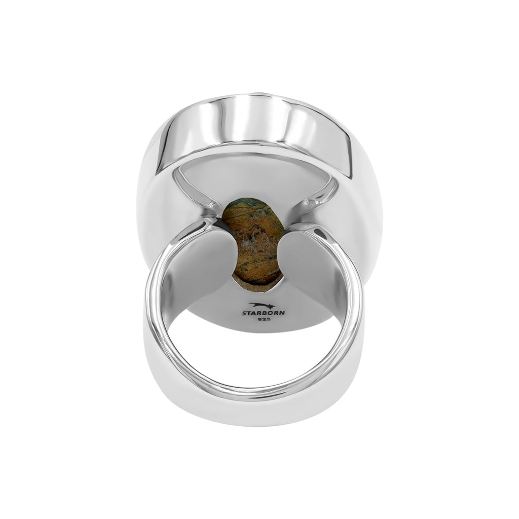 Starborn Smithsonite Oval Ring in Fine Sterling Silver