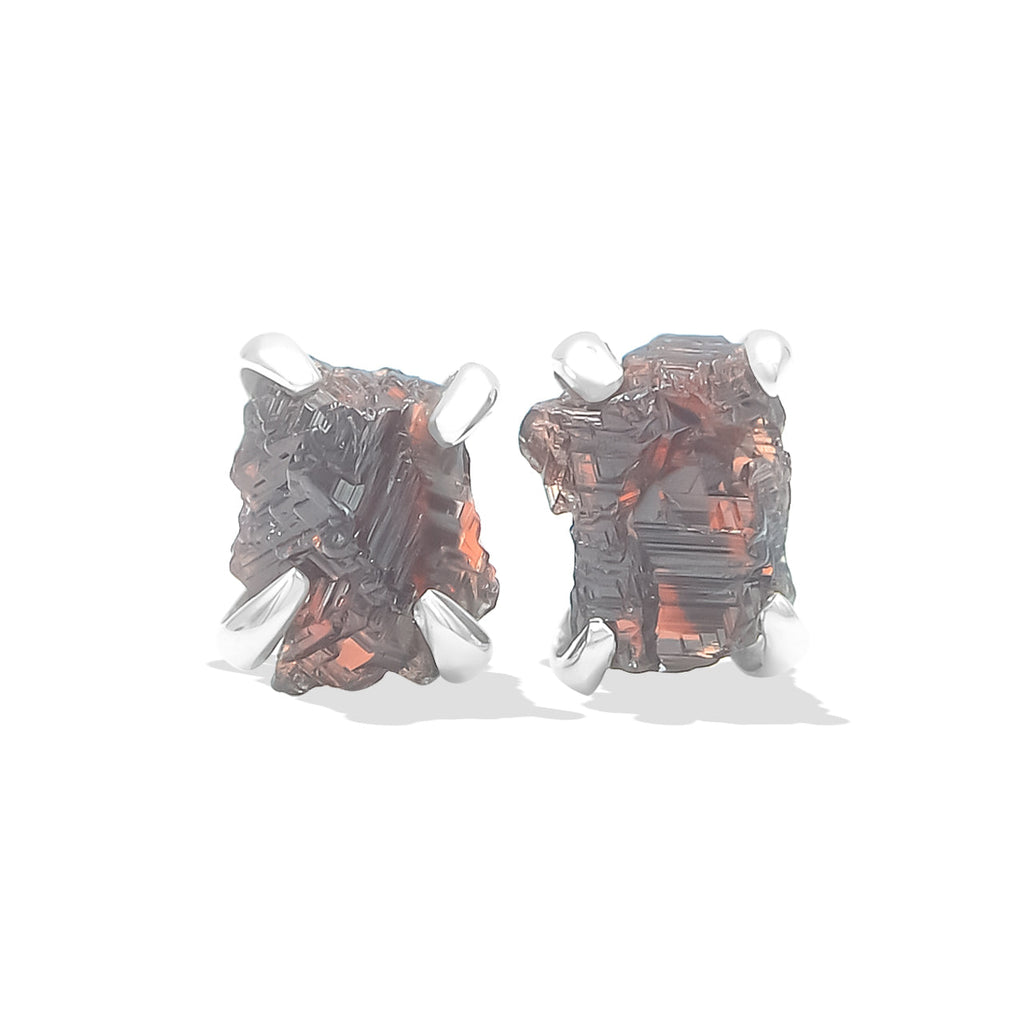 Starborn Spessartite Garnet Crystal Post Earring in Sterling Silver