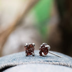 Starborn Spessartite Garnet Crystal Post Earring in Sterling Silver
